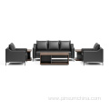 Wholesale leather sofa 3+1+1 black pu leather modern lounge suites sofa sets